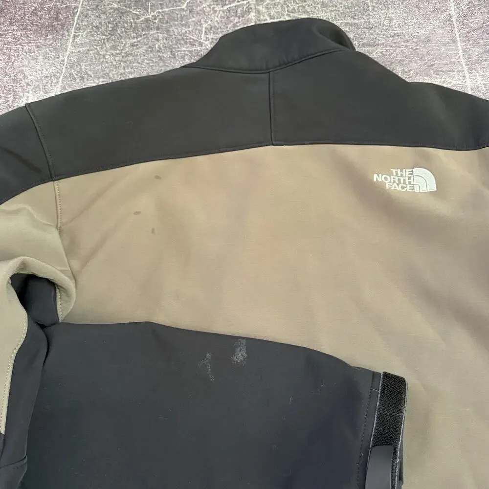 Men's The North Face Apex Soft Shell Brown Beams Color Block Zip Up Jacket Sz M